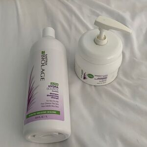 Biolage Lot 33.8 hydrasource shampoo + new 16.9 conditioner conditioning balm